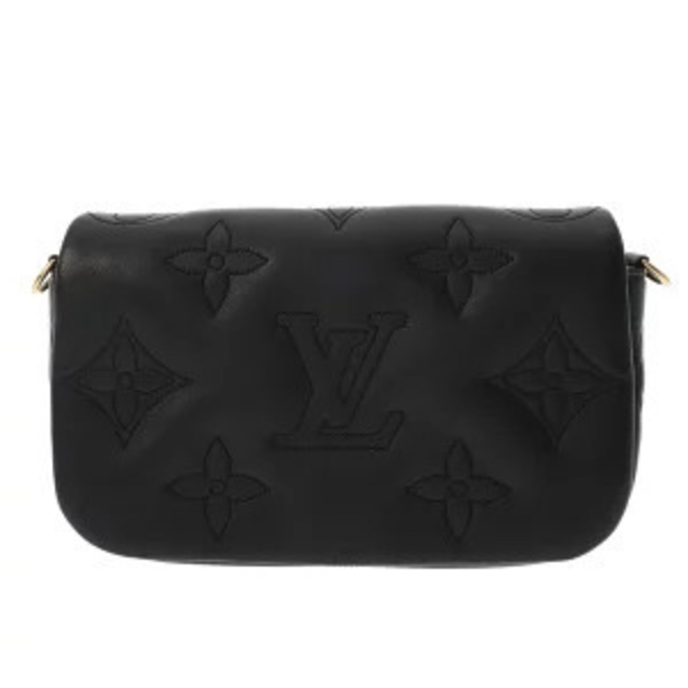 Louis Vuitton Wallet on Strap Noir Black Bubble Gram Shoulder Bag